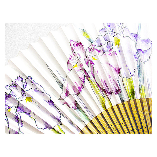 扇子（花菖蒲）（紙） その他ファッション雑貨 Naruse 通販