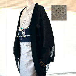 ハンドメイドシルク着物 K577 ヴィンテージシルクウェディング着物（訪問着）：濃紺金刺繍絞り