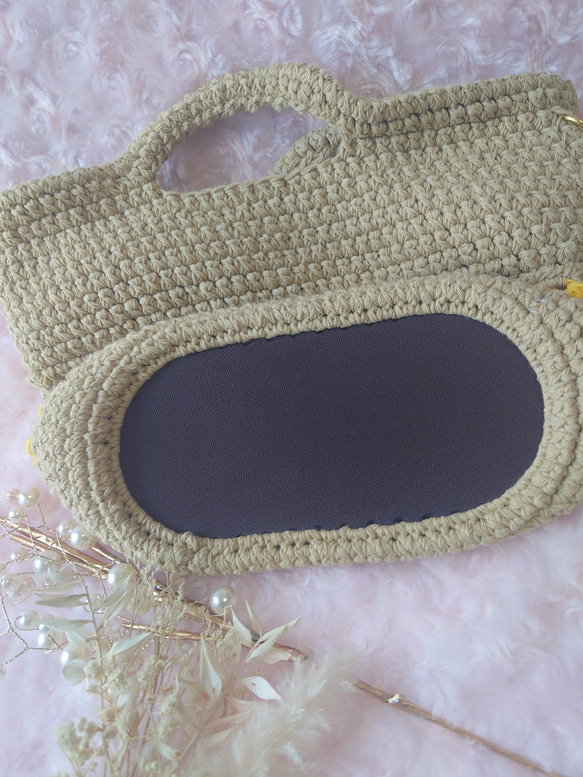 ひまわりモチーフベージュバック 6枚目の画像