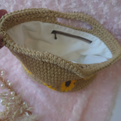 ひまわりモチーフベージュバック 7枚目の画像