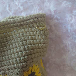 ひまわりモチーフベージュバック 5枚目の画像