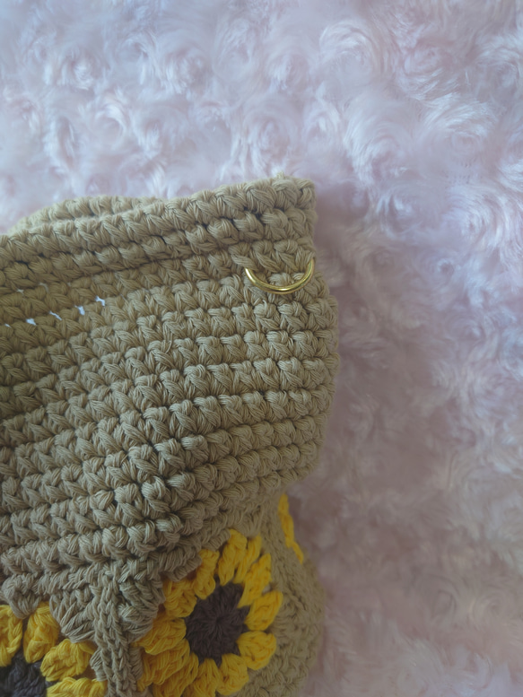 ひまわりモチーフベージュバック 5枚目の画像