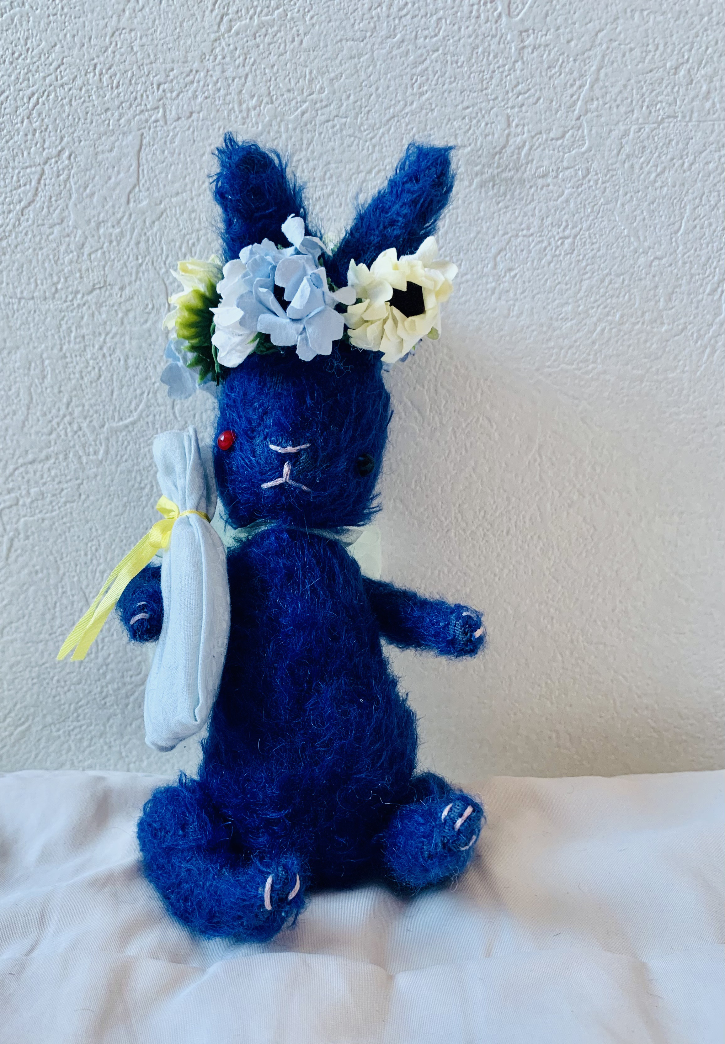 ハンドメイド　テディラビット　シフォンちゃん　オッドアイ