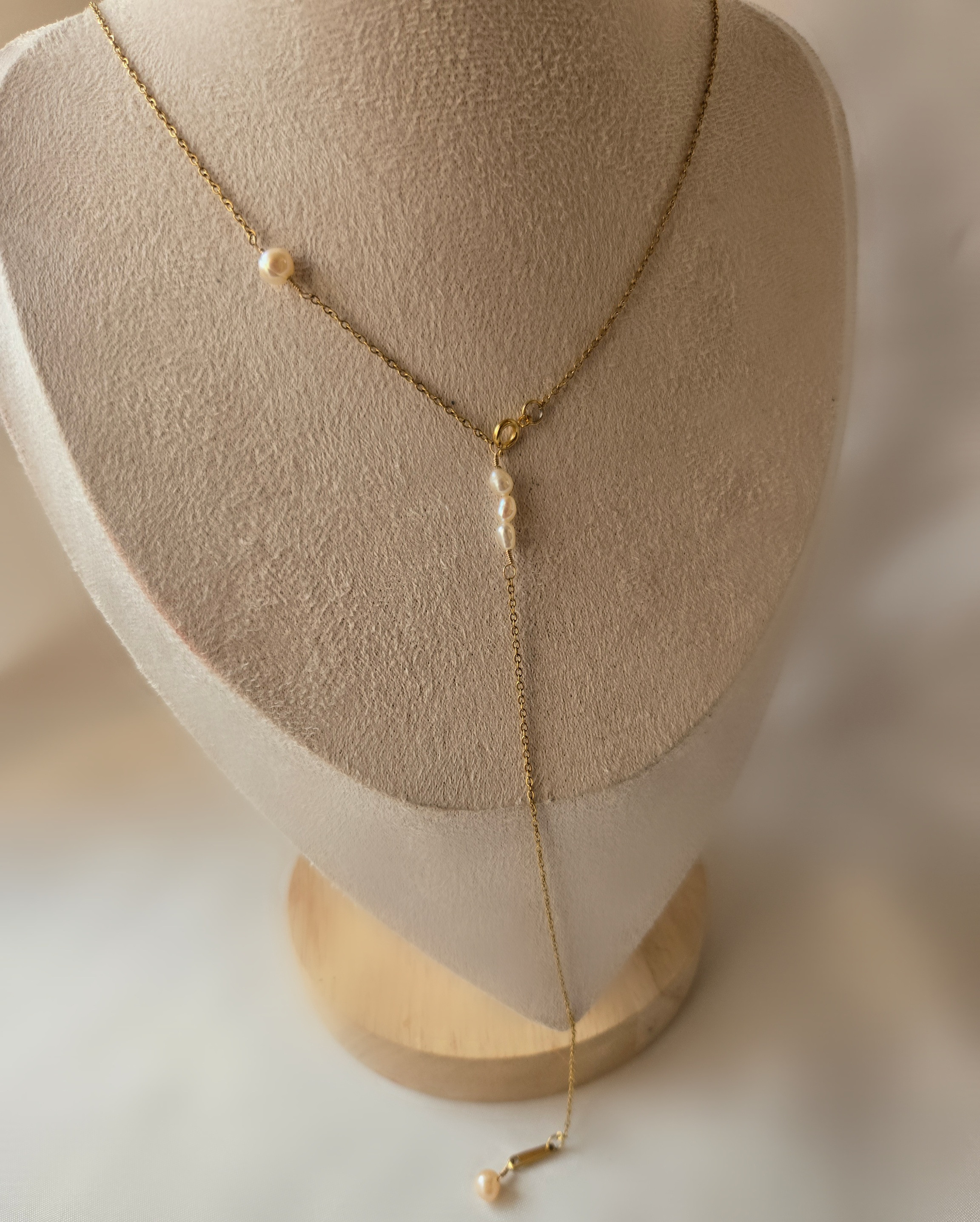 ステンレスと淡水パールの4wayネックレス【才色兼備】