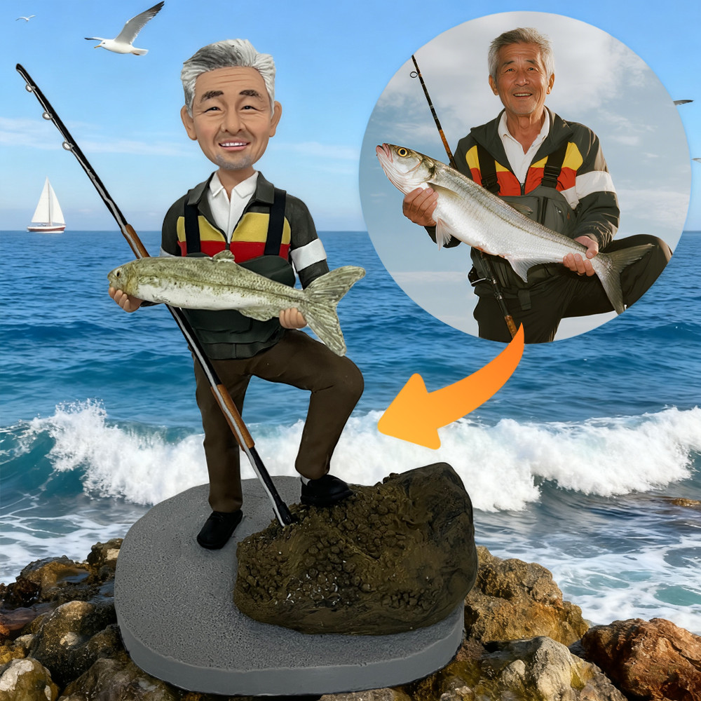 【オリジナルフィギュア】父への還暦祝い贈り物に最適！写真から作る面白い釣り記念品 フィギュアオーダーメイド