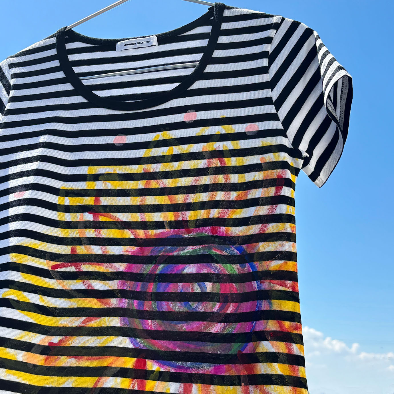 Tシャツ「 Sunflower (Women's) 」ヒマワリ×ボーダー！向日葵Tシャツ！oooooo 別注【受注制作】 5,054円