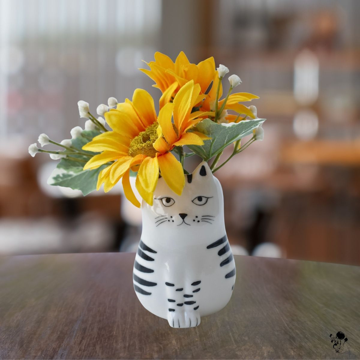 ［ 送料無料 ］向日葵とにゃんこのアレンジメント 猫 ねこ ヒマワリ 造花 向日葵 誕生日 プレゼント CT触媒