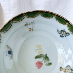 チコロット❤️三つ足浅鉢❤️すべて手描き❤️染付け❤️一品盛り❤️中鉢❤️フリーボウル❤️bowl❤️モチーフいっぱい 11枚目の画像