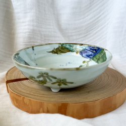 チコロット❤️三つ足浅鉢❤️すべて手描き❤️染付け❤️一品盛り❤️中鉢❤️フリーボウル❤️bowl❤️かぐや姫 5枚目の画像