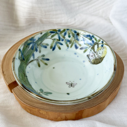 チコロット❤️三つ足浅鉢❤️すべて手描き❤️染付け❤️一品盛り❤️中鉢❤️フリーボウル❤️bowl❤️かぐや姫 3枚目の画像