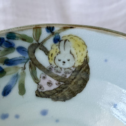 チコロット❤️三つ足浅鉢❤️すべて手描き❤️染付け❤️一品盛り❤️中鉢❤️フリーボウル❤️bowl❤️かぐや姫 9枚目の画像