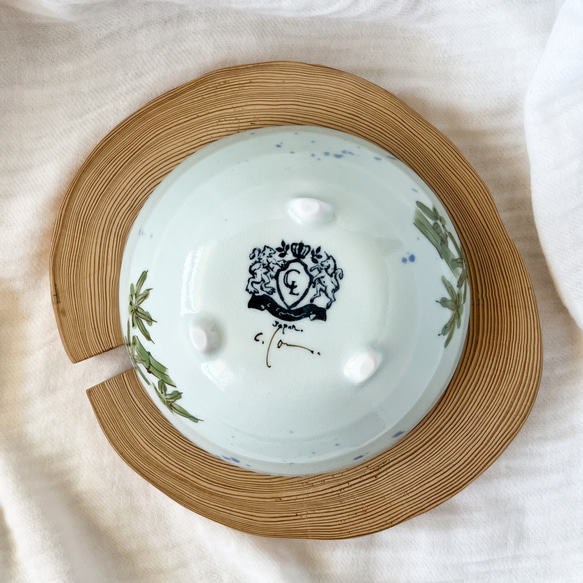 チコロット❤️三つ足浅鉢❤️すべて手描き❤️染付け❤️一品盛り❤️中鉢❤️フリーボウル❤️bowl❤️かぐや姫 8枚目の画像