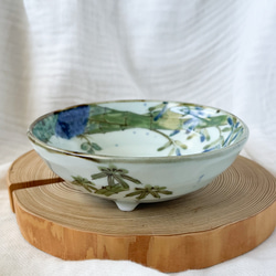 チコロット❤️三つ足浅鉢❤️すべて手描き❤️染付け❤️一品盛り❤️中鉢❤️フリーボウル❤️bowl❤️かぐや姫 5枚目の画像