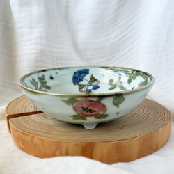 チコロット❤️三つ足浅鉢❤️すべて手描き❤️染付け❤️一品盛り❤️中鉢❤️フリーボウル❤️bowl❤️笠地蔵 9枚目の画像