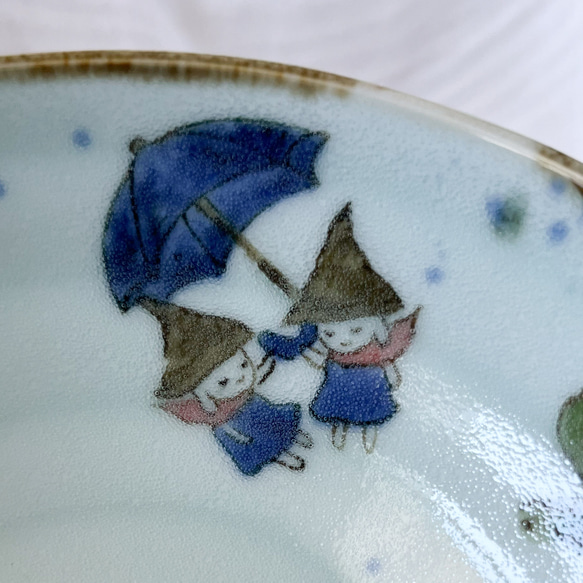 チコロット❤️三つ足浅鉢❤️すべて手描き❤️染付け❤️一品盛り❤️中鉢❤️フリーボウル❤️bowl❤️笠地蔵 11枚目の画像