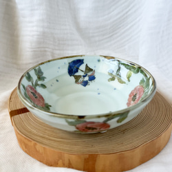 チコロット❤️三つ足浅鉢❤️すべて手描き❤️染付け❤️一品盛り❤️中鉢❤️フリーボウル❤️bowl❤️笠地蔵 2枚目の画像