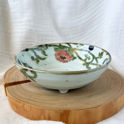 チコロット❤️三つ足浅鉢❤️すべて手描き❤️染付け❤️一品盛り❤️中鉢❤️フリーボウル❤️bowl❤️笠地蔵 5枚目の画像