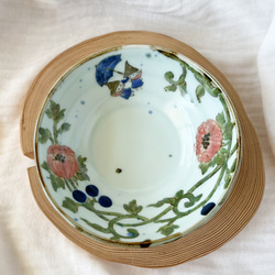 チコロット❤️三つ足浅鉢❤️すべて手描き❤️染付け❤️一品盛り❤️中鉢❤️フリーボウル❤️bowl❤️笠地蔵 3枚目の画像