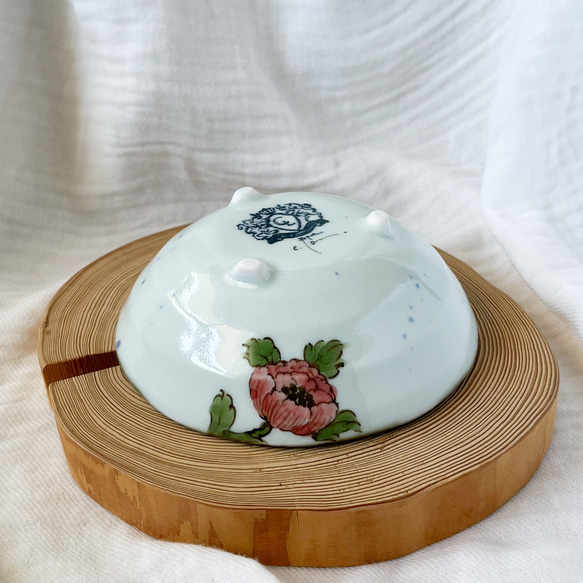 チコロット❤️三つ足浅鉢❤️すべて手描き❤️染付け❤️一品盛り❤️中鉢❤️フリーボウル❤️bowl❤️笠地蔵 8枚目の画像