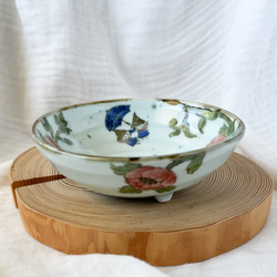 チコロット❤️三つ足浅鉢❤️すべて手描き❤️染付け❤️一品盛り❤️中鉢❤️フリーボウル❤️bowl❤️笠地蔵 7枚目の画像