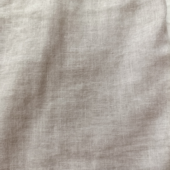 フロントタックブラウス　柔らかダブルガーゼ　グレージュ   日本製 16枚目の画像