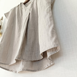フロントタックブラウス　柔らかダブルガーゼ　グレージュ   日本製 13枚目の画像