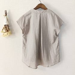 フロントタックブラウス　柔らかダブルガーゼ　グレージュ   日本製 14枚目の画像