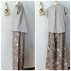 フロントタックブラウス　柔らかダブルガーゼ　グレージュ   日本製 19枚目の画像