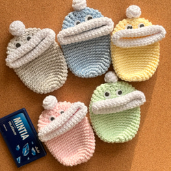 パグちゃん編みぐるみ付き小物入れ パクパクモンスターの編みぐるみ キーケース 小物入れ｜Yahoo!フリマ