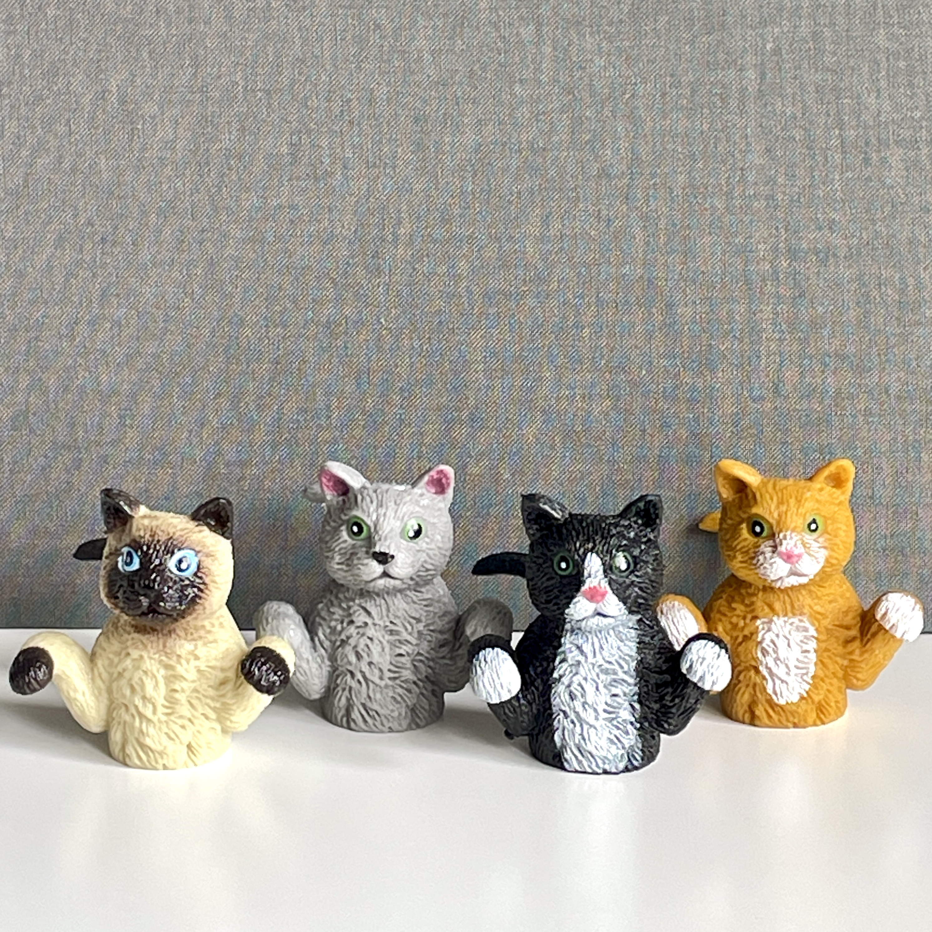 ラバー製ネコのフィンガーパペット（指人形）4種セット その他