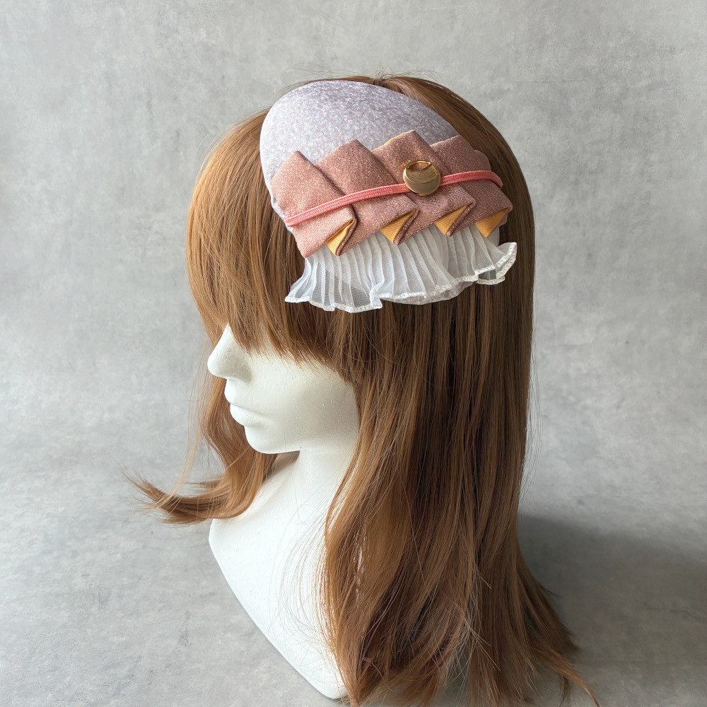 【送料無料】京都 西陣織 和ボンネ １点もの ティアドロップ ヘッドドレス シルクリボン 着物 袴 [HB1377］