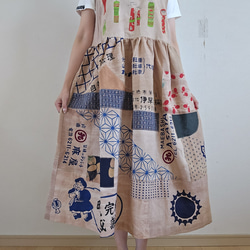 着物リメイク 手作り いろいろな絣 パッチ ジャンパースカート
