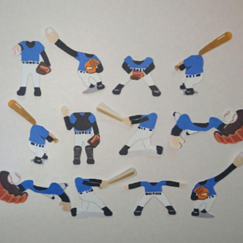 野球☆青×黒×白☆ユニフォームシール12枚☆色紙 寄せ書き アルバム