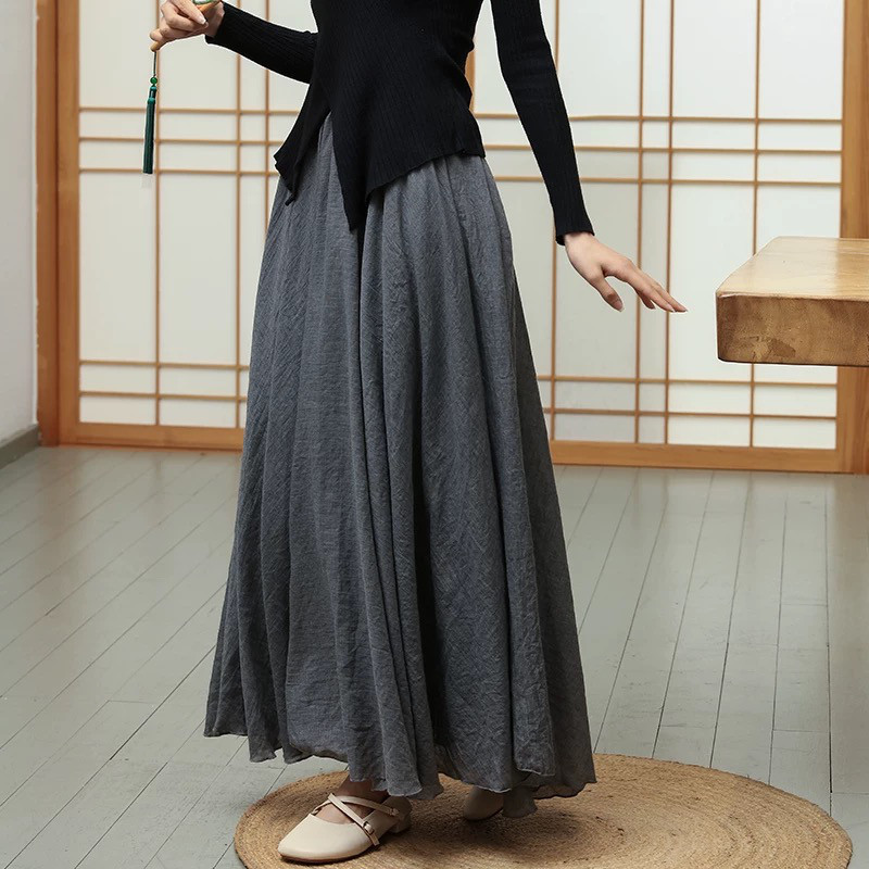 レディース ロングスカート ギャザースカート 夏 おしゃれ ウエストゴム  洗濯可