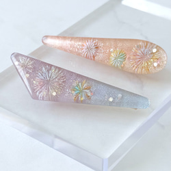 雨のヘアゴム 夢の途中 レジン 大人かわいい 梅雨 ブルー ヘア