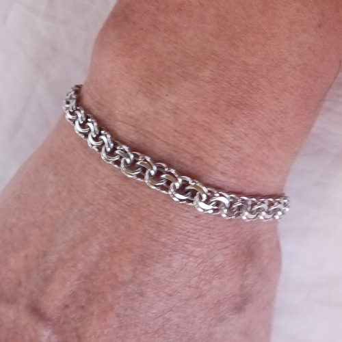 シルバーリンクチェーンブレスレット link】アシンメトリーチェーンブレスレット silver – h..Online