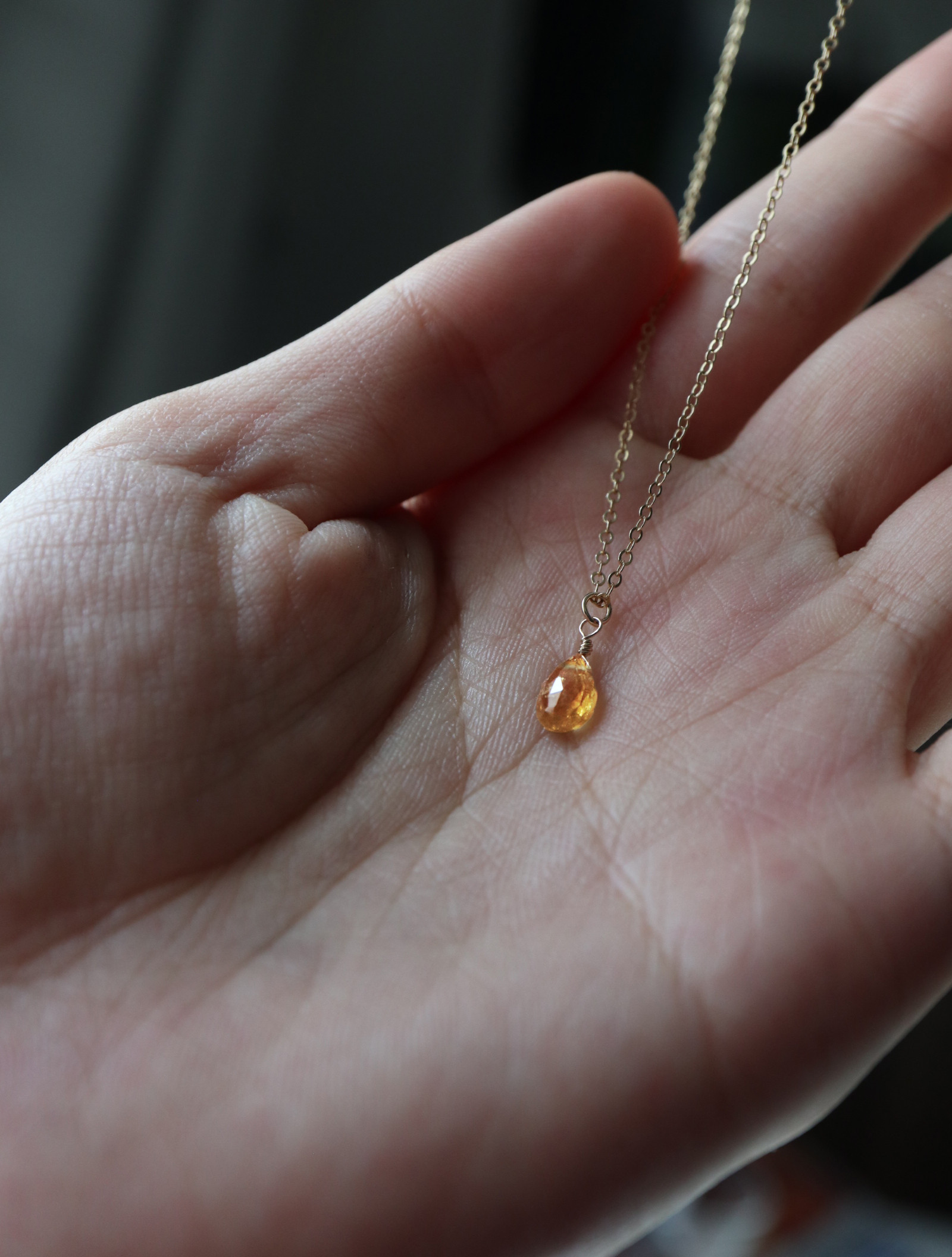 トロピカルな瑞々しい果実 イエロートルマリンの14kgfネックレス