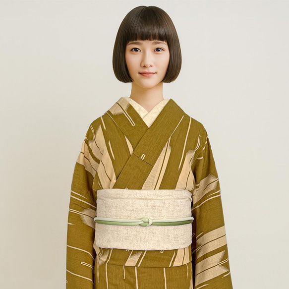 限定1セット】浴衣 4点セット 半衿 兵児帯 帯締め リサイクル着物 単衣