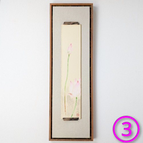 オリジナル絵短冊 「蓮花」（日本画、広幅） 絵画 アトリエ呂歩 通販