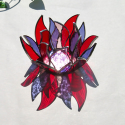 ステンドグラス　ツインローズのパネル ステンドグラス ツインローズのパネル