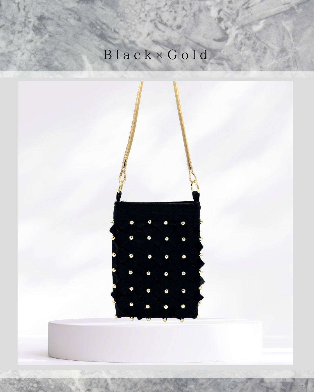 携帯POUCH『Black×Gold』　ショルダーポーチ