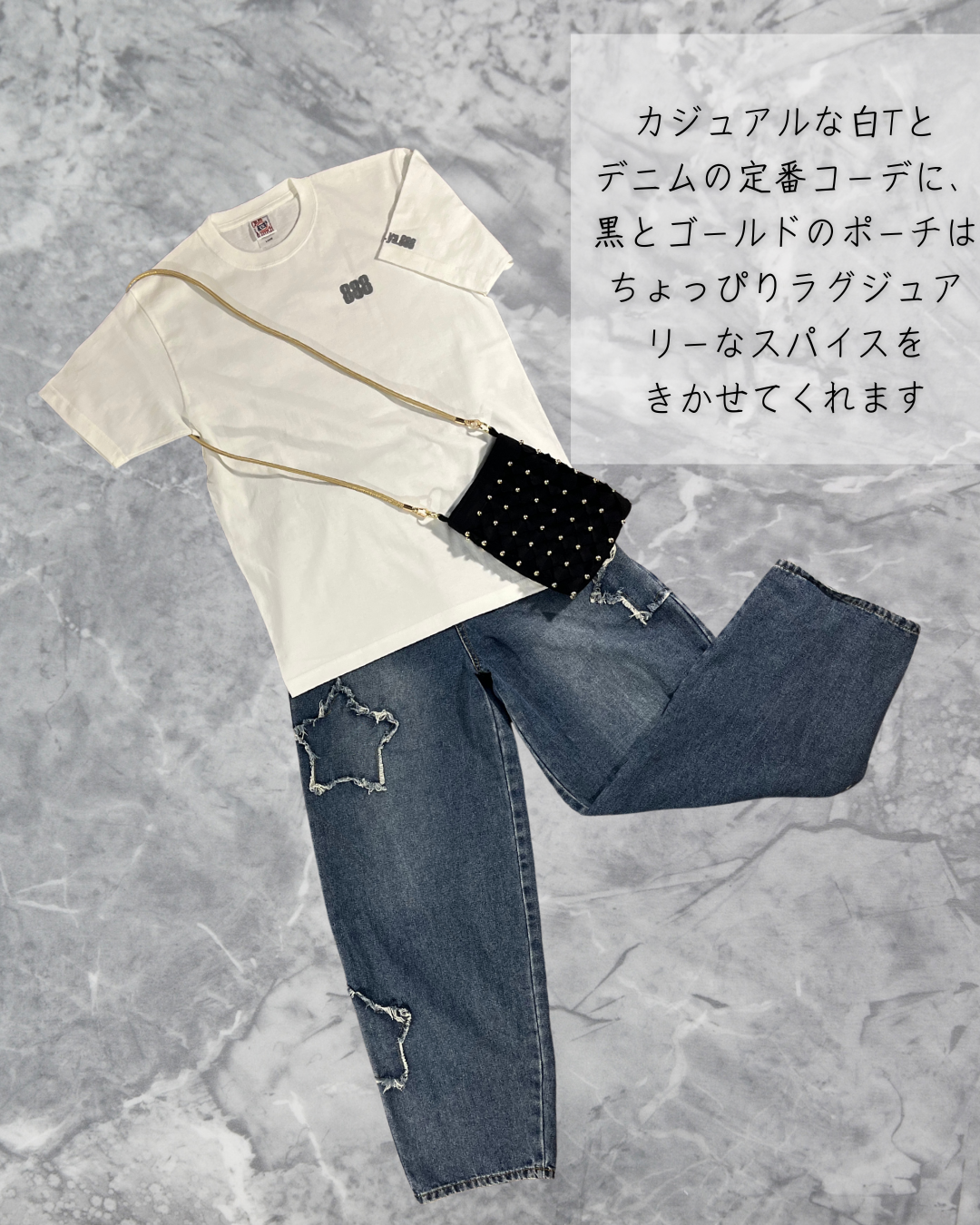 携帯POUCH『Black×Gold』　ショルダーポーチ