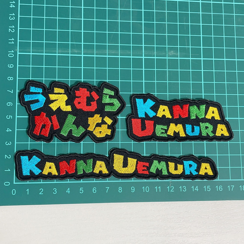 カラフルお名前刺繍ワッペン【19】 名入れ 入学 入園 ネームタグ 愛犬