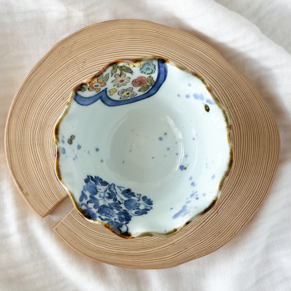 チコロット❤️高台つき小鉢❤️すべて手描き❤️染付け❤️デザートカップ❤️プリン皿❤️フリーボウル❤️bowl❤️ハート 6枚目の画像