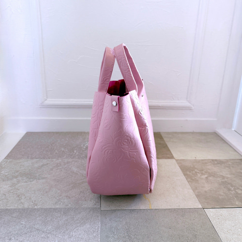 軽量 とっても 軽い 高級 本革 レザー トートバッグ ローズ ピンク