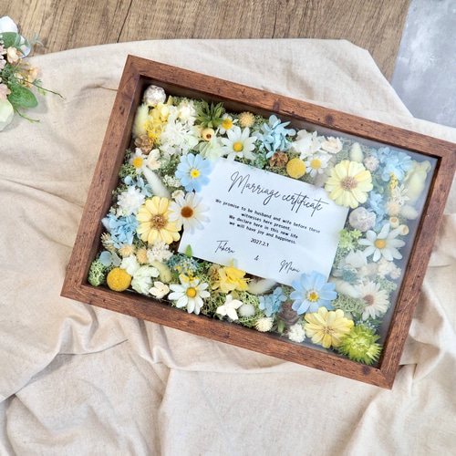 結婚証明書❘ゲスト参加型|ドライ アーティフィシャルフラワー】A4/45