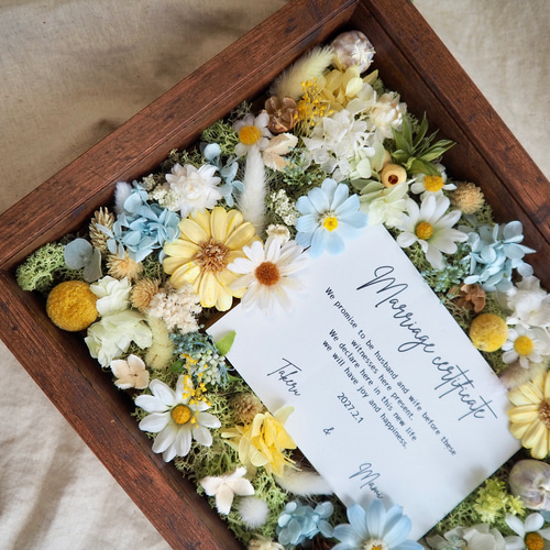 結婚証明書❘ゲスト参加型|ドライ アーティフィシャルフラワー