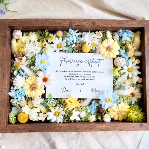 結婚証明書❘ゲスト参加型|ドライ アーティフィシャルフラワー】A4/45