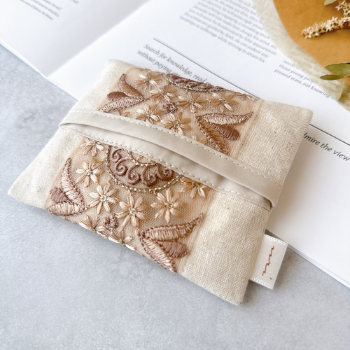 インド刺繍リボン】ポケットティッシュ ケース ポーチ うり 通販
