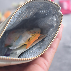 保冷保温・小さなおやつポーチ(コットン)/洗えるおやつポーチ/子供 3枚目の画像